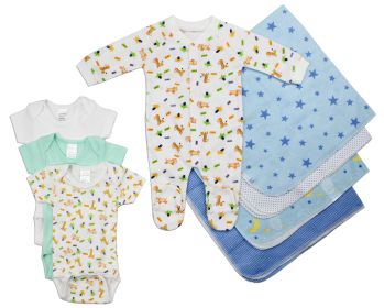 Newborn Baby Boy 8 Pc Layette Baby Shower Gift Set