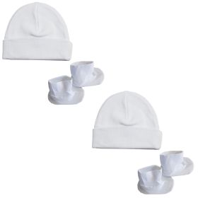 Cap & Bootie Set - White (Pack of 2)