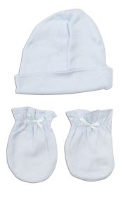 Boys Cap and Mittens 2 Piece Layette Set