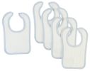 White Bib With Blue Trim (Pack of 5)