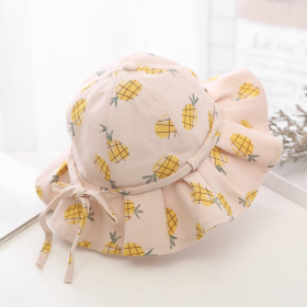 Baby Girl Floral Print Adjustable Design Sunshade Bucket Hats