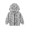 Baby Boy Dinosaur Pattern Zipper Front Coat With Hat