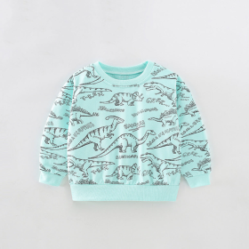 Baby Boy All Over Dinosaur Print Pattern Long Sleeve Casual Hoodie