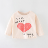 Baby Girl Heart Pattern Long Sleeve Kids Valentine Day Shirt