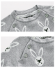 Baby Bunny Pattern Shoulder Button Design Long Sleeve Jumpsuit