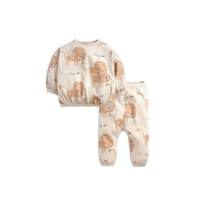 Baby Boy Cartoon Lion Pattern Hoodies Casual Comfy Sets