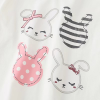 Baby Girl Rabbit Print Pattern Crewneck Long Sleeve Comfy Shirt