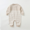 Baby Striped Knit Pattern Bear Patched Design Kintted Quality Romper