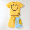 Baby Boy Smile Print Pattern Color Matching Design Clothing Sets