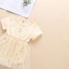 Baby Girl Embroidery Daisy Short-Sleeved Round Collar Dress