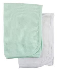 White and Mint Thermal Blankets