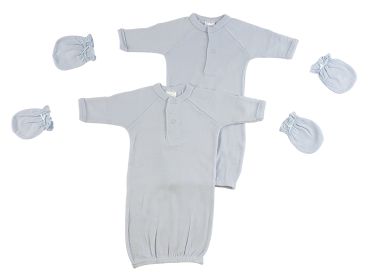 Preemie Boys Gowns and MIttens