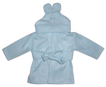 Fleece Robe With Hoodie Blue