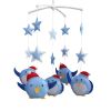 Blue Penguin with Red Hats Handmade Baby Crib Mobile Boys Girls Musical Mobile Infant Nursery Hanging Toy