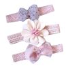 3 Pcs Baby Girl Cute Hair Bands Pink Bow Headbands Flower Crown Headwear