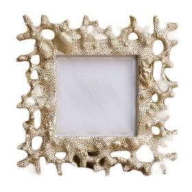 Mediterranean Style 3x4 Resin Coral Picture Frame Ocean Photo Frame Baby Nursery Decor Photo Frame,Golden