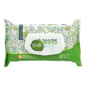 Seventh Generation Baby Wipes - Free and Clear - 64 ct - Case of 12