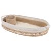 Baby Changing Basket; Handmade Woven Cotton Rope Moses Basket; Changing Table Topper with Mattress Pad(Beige&Brown)