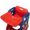 Baby Highchair and Toddler Slide with Basketball Hoop, Easy-Climb Stair, Extra Long Slide and Ball - Red and Blue Car XH