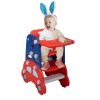 Baby Highchair and Toddler Slide with Basketball Hoop, Easy-Climb Stair, Extra Long Slide and Ball - Red and Blue Car XH