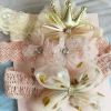 3 Pcs Baby Girl Cute Hair Bands Pink Beige Bow Headbands Flower Crown Headwear