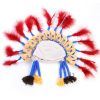 Newborn Baby Photography Prop Handmade knitted Indian Feather Hat Sets