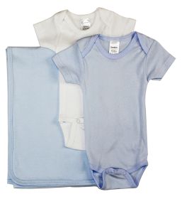 Baby Boy 3 Pc Layette Sets (Color: White, size: large)