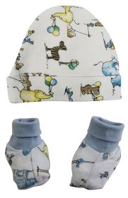 Baby Cap and Bootie Set (Color: Blue, size: Newborn)