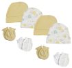 Baby Boy, Baby Girl, Unisex Infant Caps and Mittens (Pack of 8)