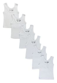 White Tank Top 6 Pack (Color: White, size: Newborn)