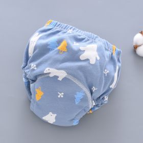 Baby Training Pants Washable 6-layer Gauze Diaper Cover (Option: Blue Polar Bear-L Code-5PCS)