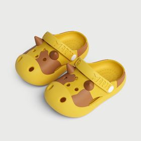 Children's Non-slip Outdoor Hole Slippers (Option: Yellow-140 Yards Inner Length 14cm)