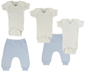 Infant Onezies and Joggers (Color: Blue/Blue, size: small)