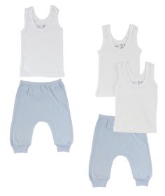 Infant Tank Tops and Joggers (Color: Blue/Blue, size: Newborn)