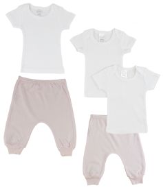 Infant T-Shirts and Joggers (Color: Pink/Pink, size: Newborn)