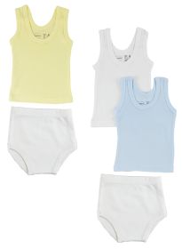 Boys Tank Tops and Training Pants (Color: White/Blue, size: large)