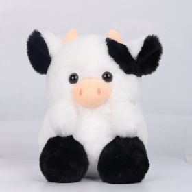 Cute Strawberry Cow Doll Toy (Option: Black And White Cattle-20cm)