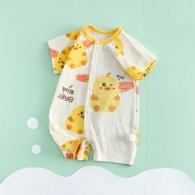 Thin Short Sleeve Newborn Breathable Clothes (Option: Chicken Zekee Hand Version-66cm)