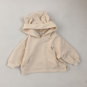 Children's Autumn Bear Hooded Sweatshirt (Option: Apricot-73cm)