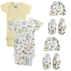 Unisex Newborn Baby 6 Pc Layette Sets (Color: White, size: Newborn)