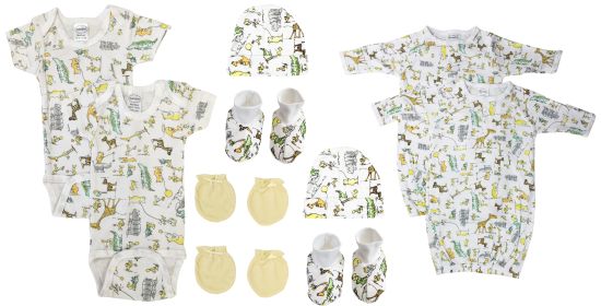 Unisex Newborn Baby 10 Pc Layette Sets (Color: White, size: Newborn)