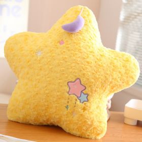 Star Pattern Pillow For Girls Sleeping Moon Plush Toy (Option: Star Pattern Pillow Yellow-45cm)