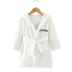 Clothing Children's Bathrobe Robe Thick Flannel (Option: White-140)