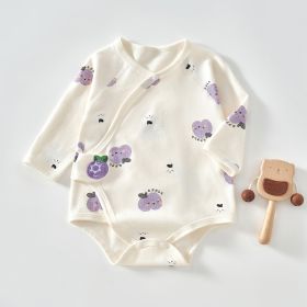 Newborn Baby Pure Cotton One-pieces Triangle Rompers (Option: Purple Cherry Onesie-59 Yards)