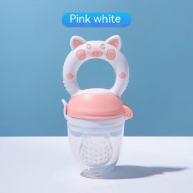 Baby Fruit And Vegetable Complementary Food Teether Baby Fruit Teether Bite Fruit And Vegetable Le Pacifier Silicone Milk (Option: Pink White L)