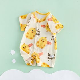 Thin Short Sleeve Newborn Breathable Clothes (Option: Chicken Zekee Full Print-66cm)