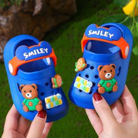 Children's Slippers Summer Cute Outdoor Soft Bottom Non-slip Boys And Girls Sandals Infant Kid Baby Hole Shoes (Option: Royal Blue-120)