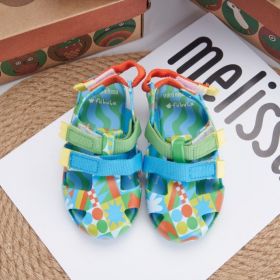 Pure Color Children's Fragrant Beach Shoes (Option: Green Blue-US8)