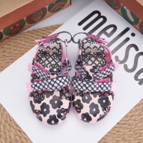 Pure Color Children's Fragrant Beach Shoes (Option: Black Pink-US7)