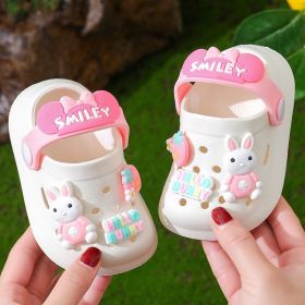 Children's Slippers Summer Cute Outdoor Soft Bottom Non-slip Boys And Girls Sandals Infant Kid Baby Hole Shoes (Option: White-120)